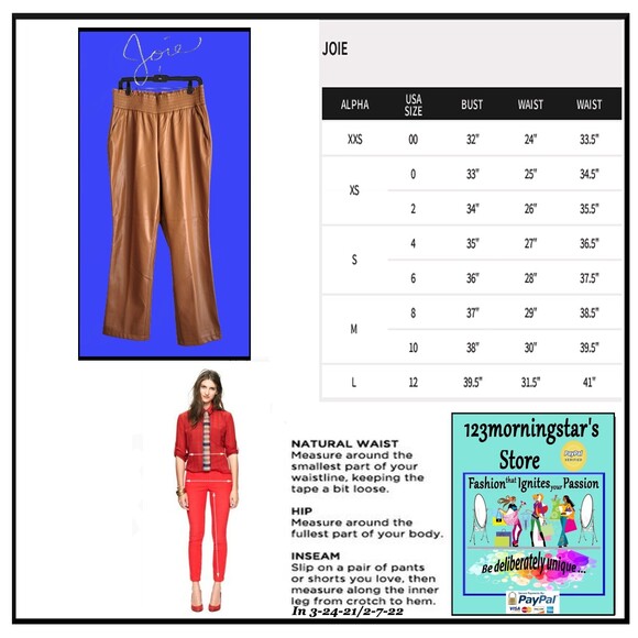 JOIE NEW Faux Leather Smocke-Cinche Waist Straight Leg Jogger L - Picture 11 of 11